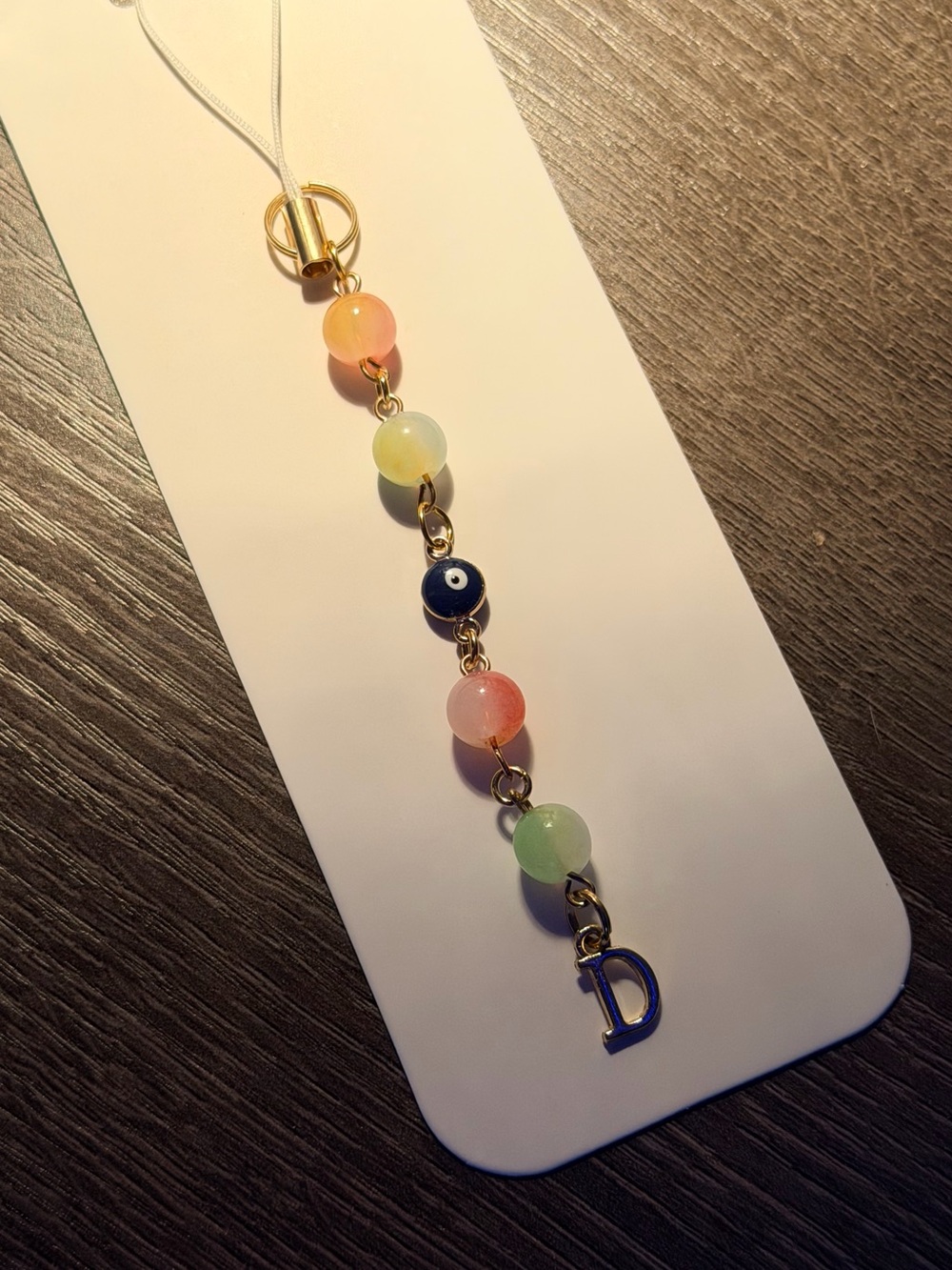 Gold Multi-Color Beaded phone charm
